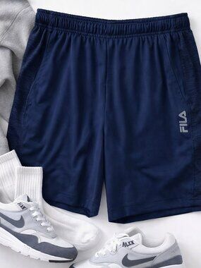 FILA Sport Athletic Shorts Navy Blue Gym Running Y2K Streetwear Men’s L